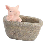 Maxbell Pig Planter Flower Pot Succulent Planter Flowerpot Decor for Home Office Thinking Pig - Aladdin Shoppers