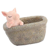 Maxbell Pig Planter Flower Pot Succulent Planter Flowerpot Decor for Home Office Thinking Pig - Aladdin Shoppers