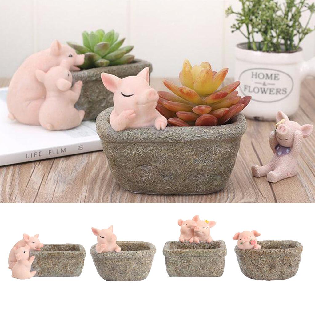 Maxbell Pig Planter Flower Pots Succulent Planter Flowerpot Decor for Home Office - Aladdin Shoppers
