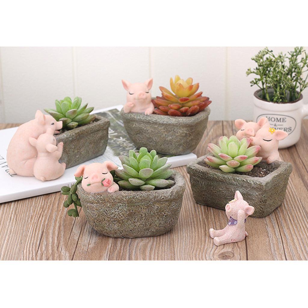 Maxbell Pig Planter Flower Pots Succulent Planter Flowerpot Decor for Home Office - Aladdin Shoppers