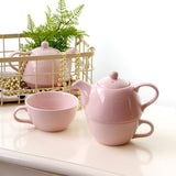 Maxbell Pink Ceramic Pot &Cup Teapot Set for Woman - Aladdin Shoppers