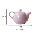 Maxbell Pink Ceramic Pot &Cup Teapot Set for Woman - Aladdin Shoppers