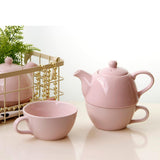 Maxbell Pink Ceramic Pot &Cup Teapot Set for Woman - Aladdin Shoppers