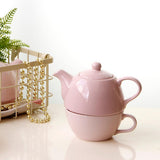 Maxbell Pink Ceramic Pot &Cup Teapot Set for Woman - Aladdin Shoppers