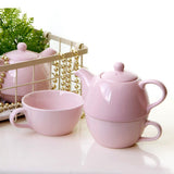 Maxbell Pink Ceramic Pot &Cup Teapot Set for Woman - Aladdin Shoppers