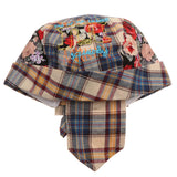 Maxbell Plaid Printed Pirate Double Layer Infant Baby Kids Hat 6-24Months Blue - Aladdin Shoppers