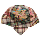 Maxbell Plaid Printed Pirate Double Layer Infant Baby Kids Hat 6-24Months Cyan - Aladdin Shoppers