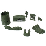 Maxbell Plastic Army Base Set World War II Army Men Assorted Accessories Sand Scene Model Toy - 7 Pieces/set - Aladdin Shoppers