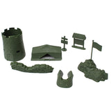 Maxbell Plastic Army Base Set World War II Army Men Assorted Accessories Sand Scene Model Toy - 7 Pieces/set - Aladdin Shoppers