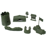 Maxbell Plastic Army Base Set World War II Army Men Assorted Accessories Sand Scene Model Toy - 7 Pieces/set - Aladdin Shoppers