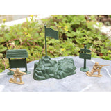 Maxbell Plastic Army Base Set World War II Army Men Assorted Accessories Sand Scene Model Toy - 7 Pieces/set - Aladdin Shoppers