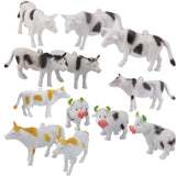 Maxbell Plastic Artificial Cattle Cow Farm Yard Animal Model Toy Gift 12pcs - Aladdin Shoppers