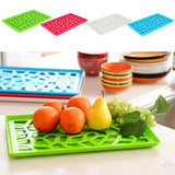 Maxbell Plastic Plates Pierced Storage Tray Dish Drain Rack Fruits Holder Green - Aladdin Shoppers