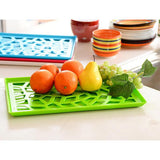Maxbell Plastic Plates Pierced Storage Tray Dish Drain Rack Fruits Holder Green - Aladdin Shoppers