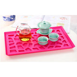 Maxbell Plastic Plates Pierced Storage Tray Dish Drain Rack Fruits Holder Rose Red - Aladdin Shoppers