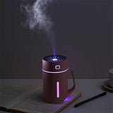 Maxbell Portable Air Humidifier Home Office Car USB 420ml LED Multi-color Pink A - Aladdin Shoppers