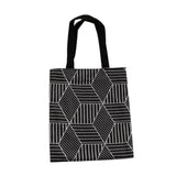 Maxbell Portable Double-sided lunch bag Food Container One-shoulder  Black Geometry