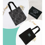 Maxbell Portable Double-sided lunch bag Food Container One-shoulder Black Geometry - Aladdin Shoppers