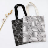 Maxbell Portable Double-sided lunch bag Food Container One-shoulder Black Geometry - Aladdin Shoppers