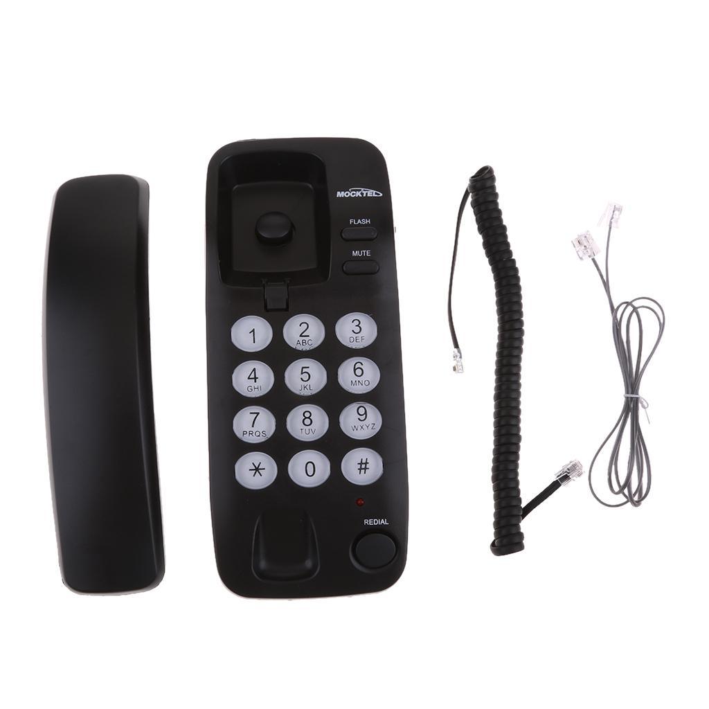 Maxbell Portable Hanging Corded Phone Home Wall Line Telephone Office Business Black - Aladdin Shoppers
