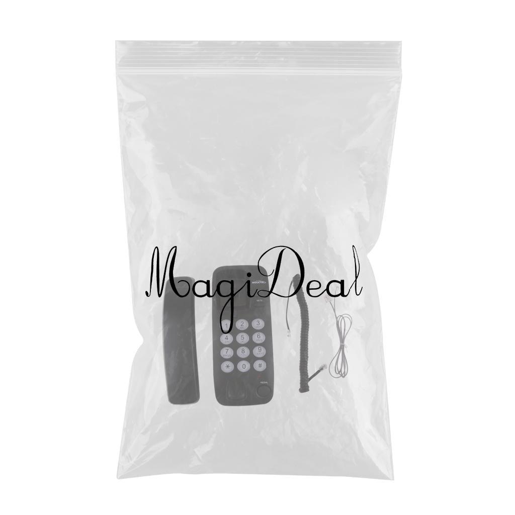 Maxbell Portable Hanging Corded Phone Home Wall Line Telephone Office Business Black - Aladdin Shoppers