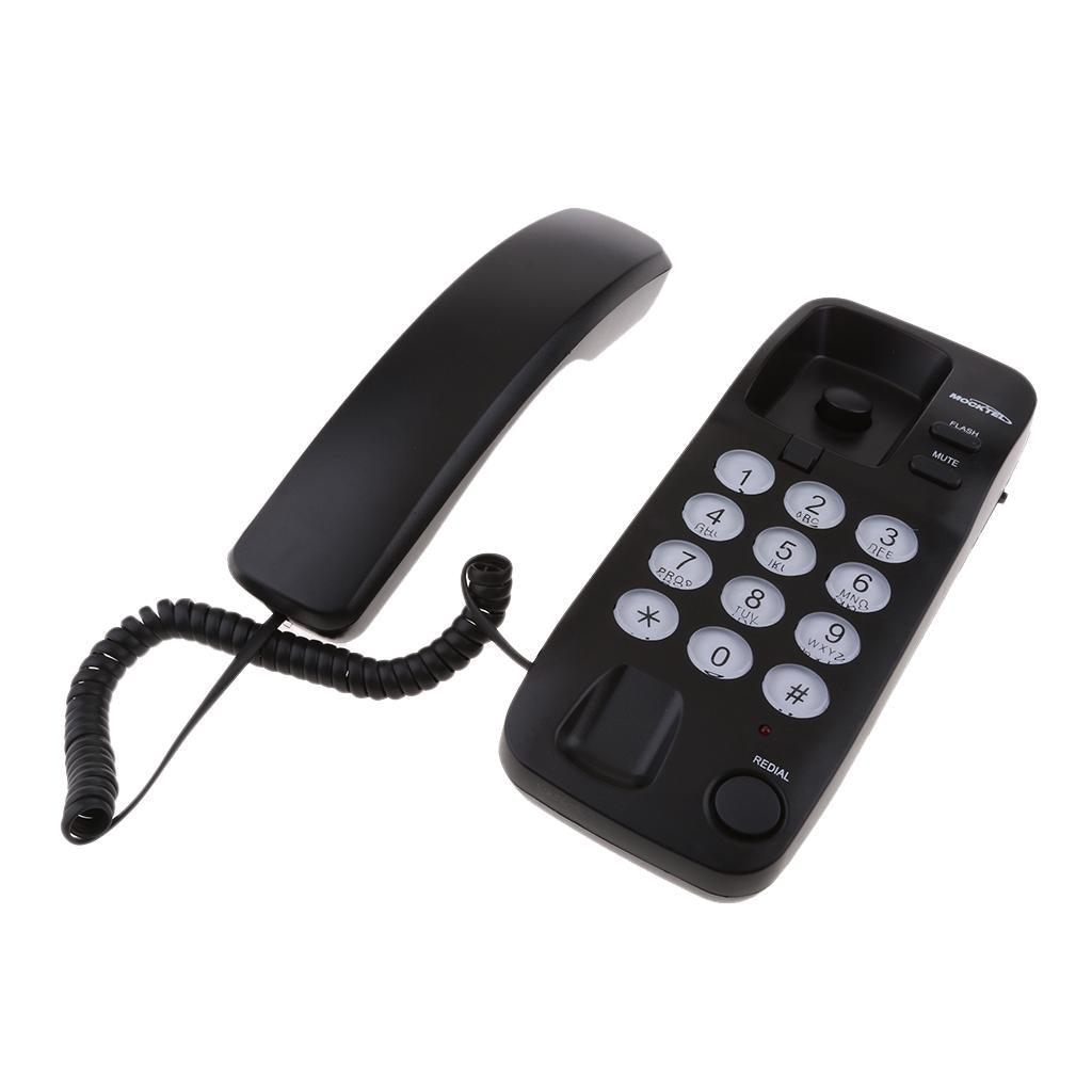 Maxbell Portable Hanging Corded Phone Home Wall Line Telephone Office Business Black - Aladdin Shoppers