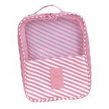 Maxbell Portable Waterproof Shoe Storage Bag Zippered Travel Organizer Pink Stripe - Aladdin Shoppers