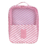 Maxbell Portable Waterproof Shoe Storage Bag Zippered Travel Organizer Pink Stripe - Aladdin Shoppers