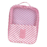 Maxbell Portable Waterproof Shoe Storage Bag Zippered Travel Organizer Pink Stripe - Aladdin Shoppers