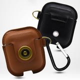 Maxbell Protective PU Leather Case Cover - Anti Lost Skin Case for Airpods Khaki - Aladdin Shoppers
