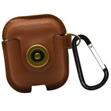 Maxbell Protective PU Leather Case Cover - Anti Lost Skin Case for Airpods Khaki - Aladdin Shoppers