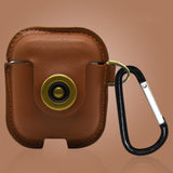 Maxbell Protective PU Leather Case Cover - Anti Lost Skin Case for Airpods Khaki - Aladdin Shoppers