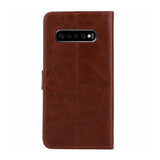 Maxbell PU Leather Flip Phone Case with Card Slot for Samsung Galaxy S10 E Brown - Aladdin Shoppers