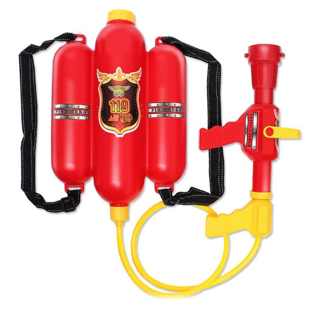 Maxbell Pullng Type Backpack Fire Extinguisher Shaped Squirt Water War Game Toy Beach Swimming Pool Play Fun - Aladdin Shoppers