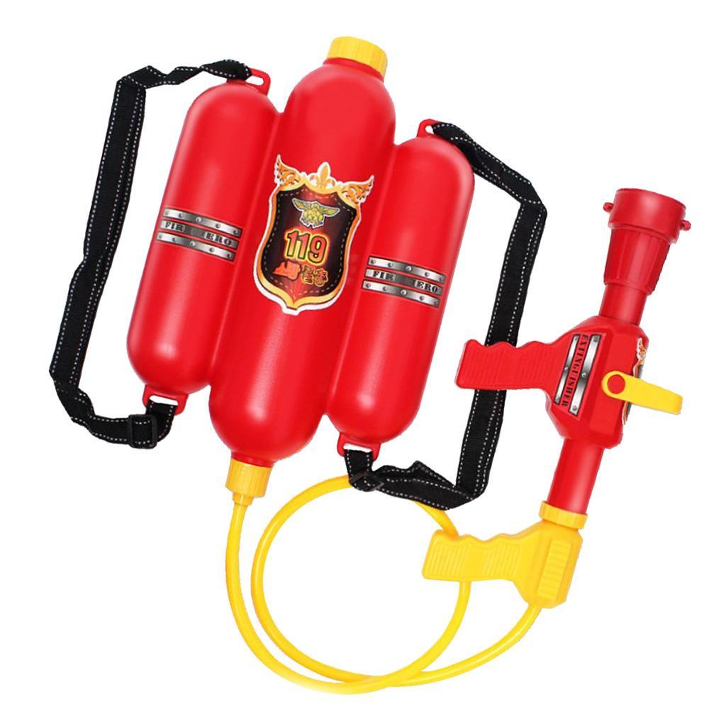 Maxbell Pullng Type Backpack Fire Extinguisher Shaped Squirt Water War Game Toy Beach Swimming Pool Play Fun - Aladdin Shoppers