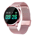 Maxbell Q8 Fitness Bluetooth Smart Watch Heart Rate Blood Pressure For Android Phone Pink - Aladdin Shoppers