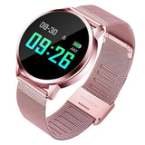Maxbell Q8 Fitness Bluetooth Smart Watch Heart Rate Blood Pressure For Android Phone Pink - Aladdin Shoppers
