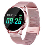 Maxbell Q8 Fitness Bluetooth Smart Watch Heart Rate Blood Pressure For Android Phone Pink - Aladdin Shoppers