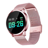 Maxbell Q8 Fitness Bluetooth Smart Watch Heart Rate Blood Pressure For Android Phone Pink - Aladdin Shoppers