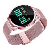 Maxbell Q8 Fitness Bluetooth Smart Watch Heart Rate Blood Pressure For Android Phone Pink - Aladdin Shoppers