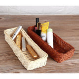 Maxbell Rattan Fork Tableware Storage Basket Desktop Cosmetic Shelf Box White - Aladdin Shoppers