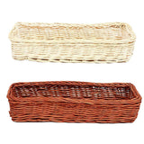 Maxbell Rattan Fork Tableware Storage Basket Desktop Cosmetic Shelf Box White - Aladdin Shoppers