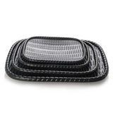 Maxbell Rattan Serving Tray Fruit Dessert Cake Platter Tea Coffee Pan Black - Aladdin Shoppers