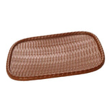 Maxbell Rattan Serving Tray Fruit Dessert Cake Platter Tea Coffee Pan Brown - Aladdin Shoppers