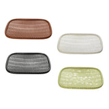Maxbell Rattan Serving Tray Fruit Dessert Cake Platter Tea Coffee Pan Brown - Aladdin Shoppers