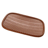 Maxbell Rattan Serving Tray Fruit Dessert Cake Platter Tea Coffee Pan Brown - Aladdin Shoppers