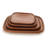 Maxbell Rattan Serving Tray Fruit Dessert Cake Platter Tea Coffee Pan Brown - Aladdin Shoppers