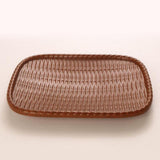 Maxbell Rattan Serving Tray Fruit Dessert Cake Platter Tea Coffee Pan Brown - Aladdin Shoppers