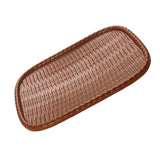 Maxbell Rattan Serving Tray Fruit Dessert Cake Platter Tea Coffee Pan Brown - Aladdin Shoppers
