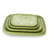 Maxbell Rattan Serving Tray Fruit Dessert Cake Platter Tea Coffee Pan Green - Aladdin Shoppers